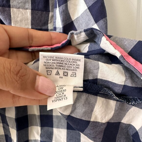 Hanna Andersson Gingham Poplin Sundress 5T 110 CM in Navy blue - Picture 5 of 5